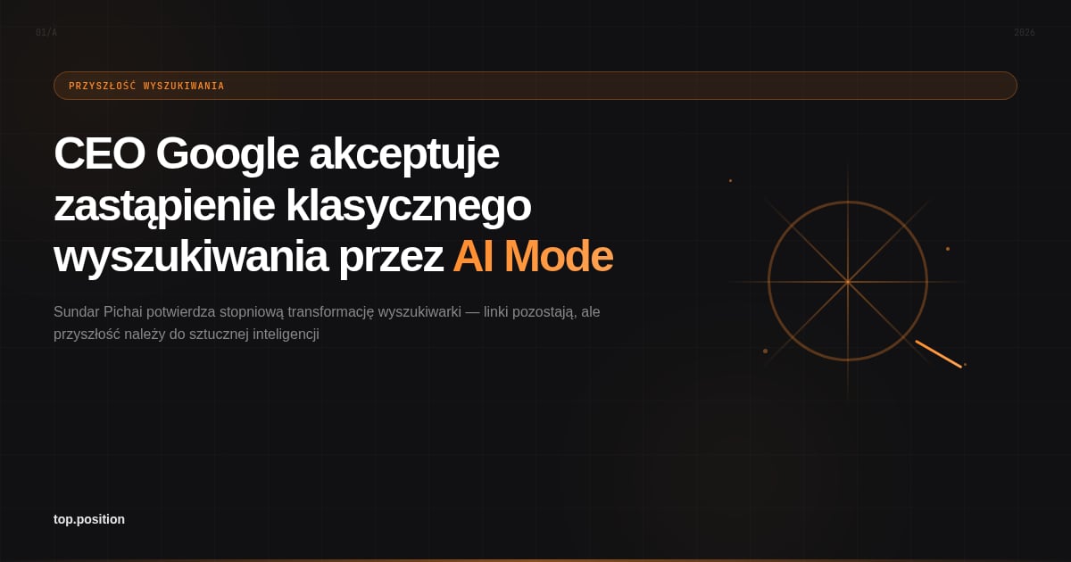 CEO Google jest gotowy na to, że tryb AI zastąpi klasyczne wyszukiwanie