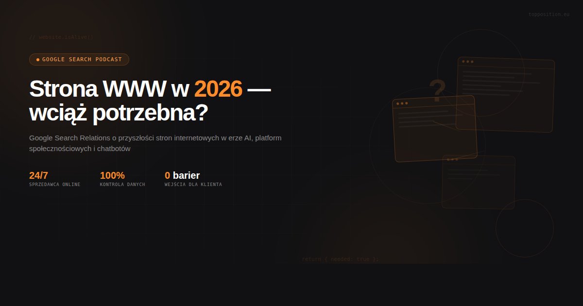 Czy w 2026 roku nadal potrzebujesz strony internetowej? Google mówi: to zależy