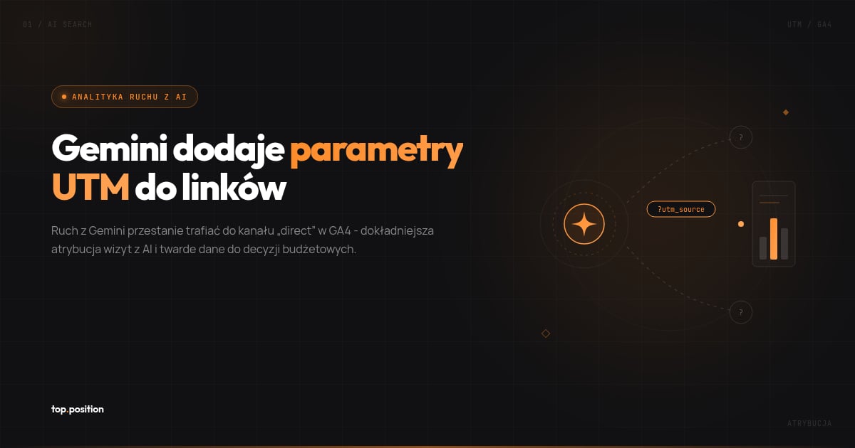 Gemini dodaje tagi UTM do linków - ruch z AI przestaje ginąć w „direct”