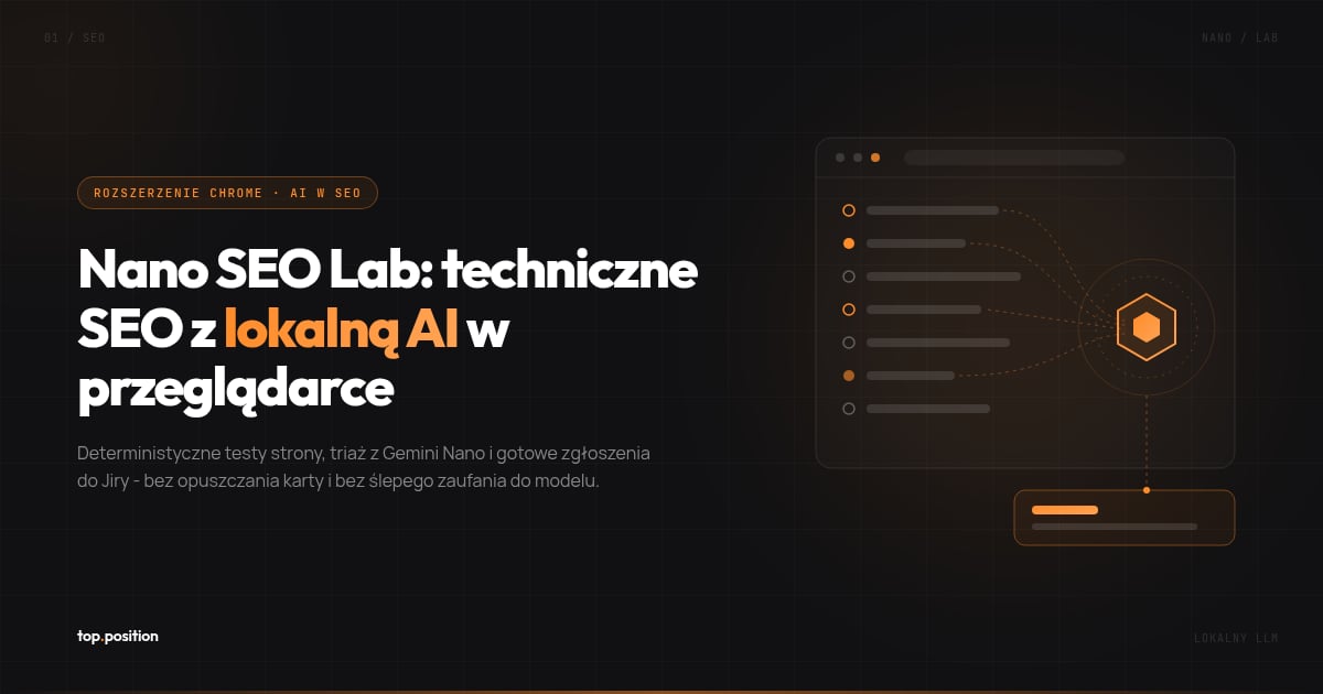 Nano SEO Lab: 5 zakładek technical SEO z lokalnym AI w przeglądarce